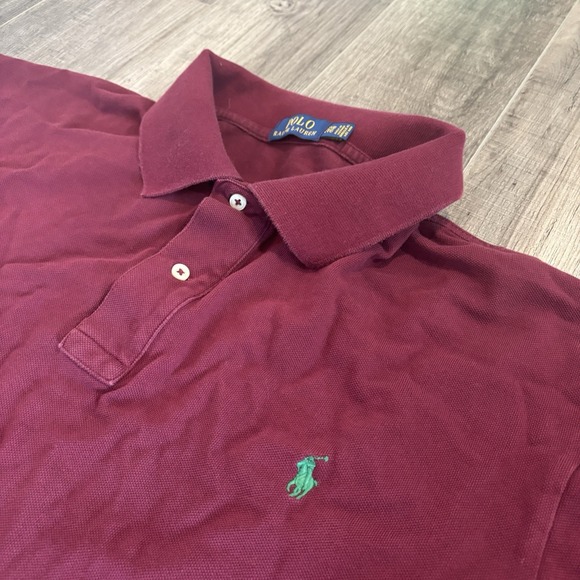Ralph‎ Lauren Polo Shirt 2XB 2TG Burgundy Small Pony  Classic Fit Preppy - Picture 2 of 7